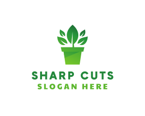 Green Leaf Pot  logo design