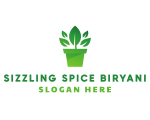 Green Leaf Pot  logo design