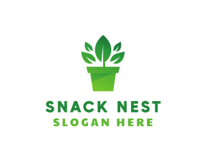 Green Leaf Pot  logo design