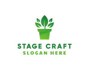 Green Leaf Pot  logo design