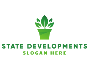 Green Leaf Pot  logo design