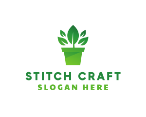 Green Leaf Pot  logo design