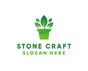 Green Leaf Pot  logo design