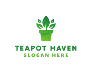 Green Leaf Pot  logo design