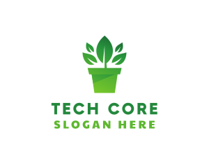 Green Leaf Pot  logo design