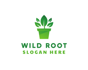 Green Leaf Pot  logo design