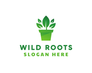 Green Leaf Pot  logo design