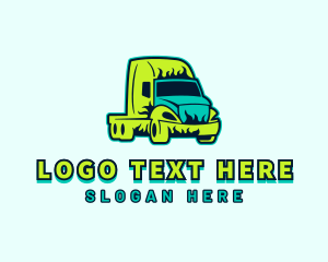 Truck Vehicle Flame logo