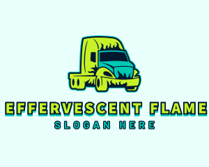 Truck Vehicle Flame logo design