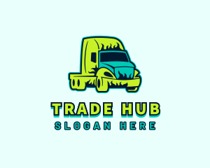 Truck Vehicle Flame logo