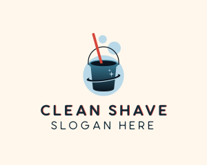 Bucket Cleaning Mop logo design