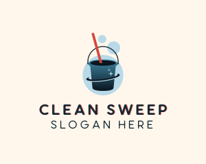 Bucket Cleaning Mop logo design