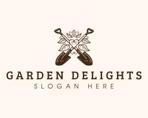 Shovel Garden Plant logo design