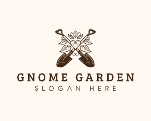 Shovel Garden Plant logo design