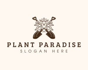 Shovel Garden Plant logo design