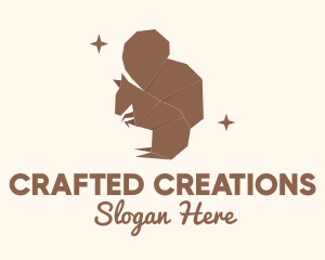 Brown Squirrel Origami logo design