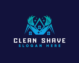 Janitorial Cleaning Broom  logo design