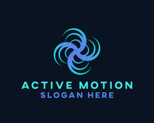 Swirl Rotation Movement logo design