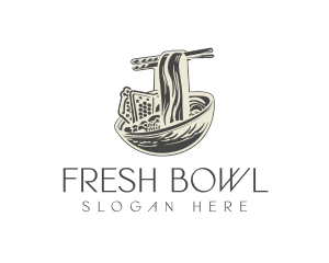 Vintage Noodle Soup Bowl logo design