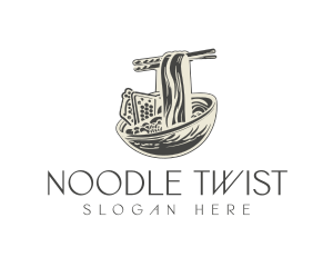 Vintage Noodle Soup Bowl logo design