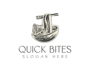 Vintage Noodle Soup Bowl logo design