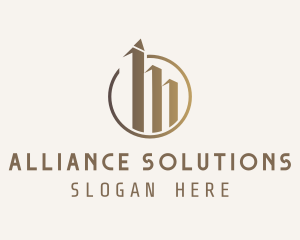 Gold Financial Bar Chart logo design