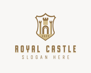 Shield Castle Medieval logo design