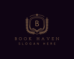 Wreath Book Academy logo design