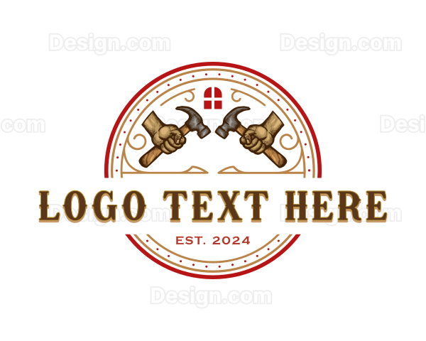 Handyman Hammer Builder Logo