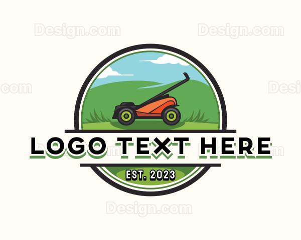 Garden Lawn Mower Logo