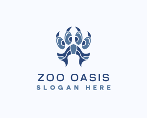 Zoo Wildlife Paw logo design