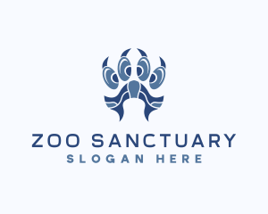 Zoo Wildlife Paw logo design