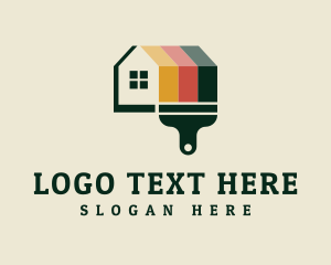 Vintage House Paint Brush logo