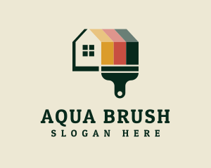 Vintage House Paint Brush logo design