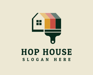 Vintage House Paint Brush logo design