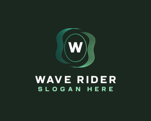 Wave Line Technology  logo design