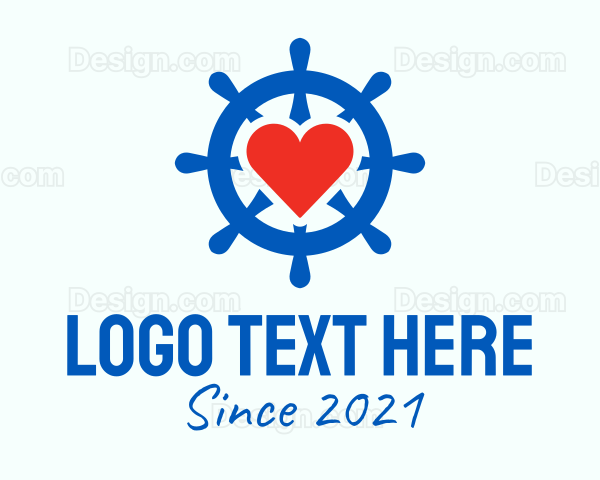 Ship Wheel Heart Logo