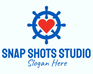 Ship Wheel Heart  Logo