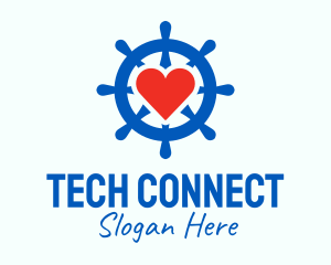 Ship Wheel Heart  Logo