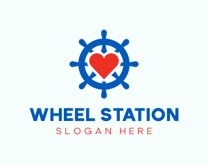 Ship Wheel Heart  logo