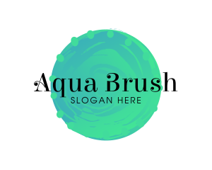 Aqua Watercolor Circle logo design