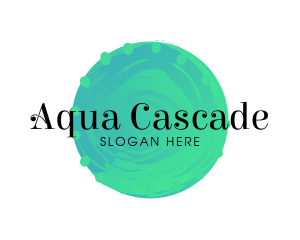 Aqua Watercolor Circle logo design