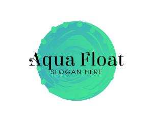 Aqua Watercolor Circle logo design