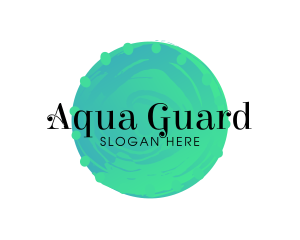 Aqua Watercolor Circle logo design