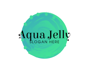 Aqua Watercolor Circle logo design