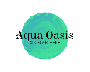 Aqua Watercolor Circle logo design