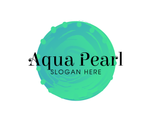 Aqua Watercolor Circle logo design