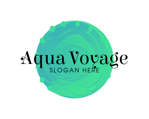 Aqua Watercolor Circle logo design