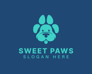 Cute Dog Pawprint logo design