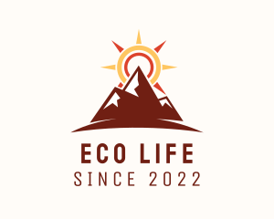 Sunset Mountain Hiking  logo design